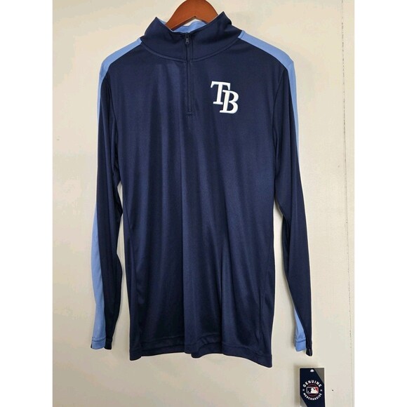 Majestic Other - Tampa Bay Rays Jacket Mens M Majestic Cool Base Quarter Zip MLB Pullover NWT